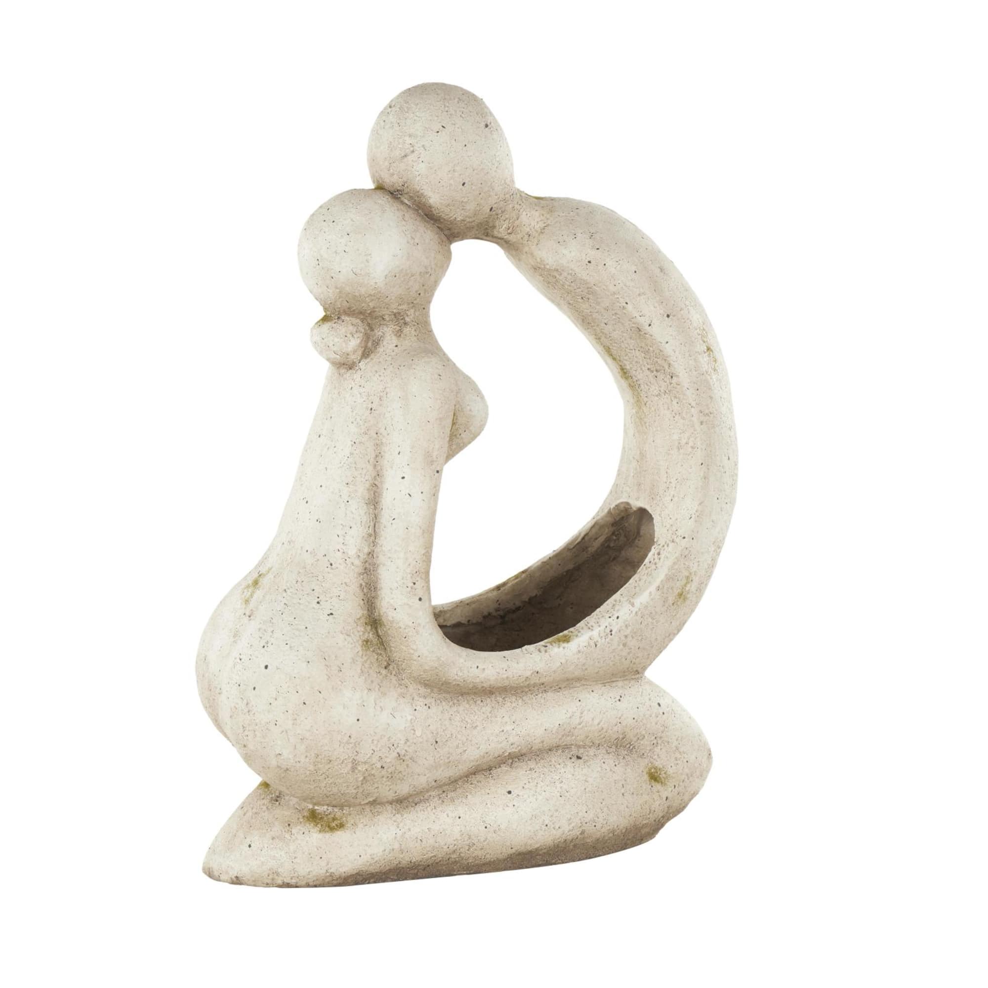 20" Cream Kissing Figures Planter